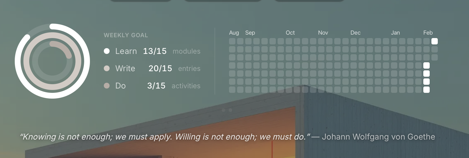 Activity rings and streak tracking